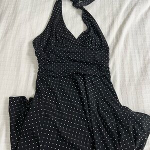 BCBGMaxAzria Black Dress with White Polka Dots